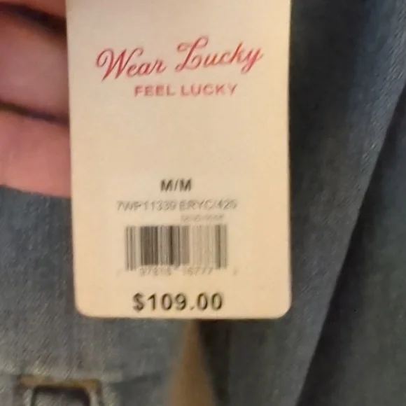 Lucky Brand Raw Hem Blue Denim Jacket - Picture 4 of 8